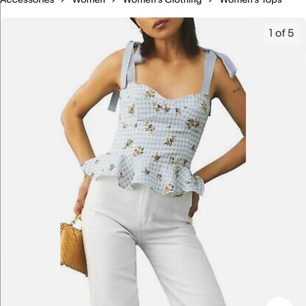 Reformation floral linen top. Never worn